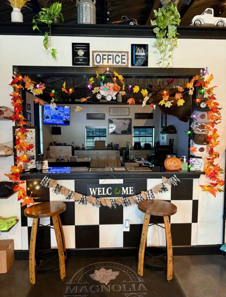 Coffee bar at Magnolia RV Resort