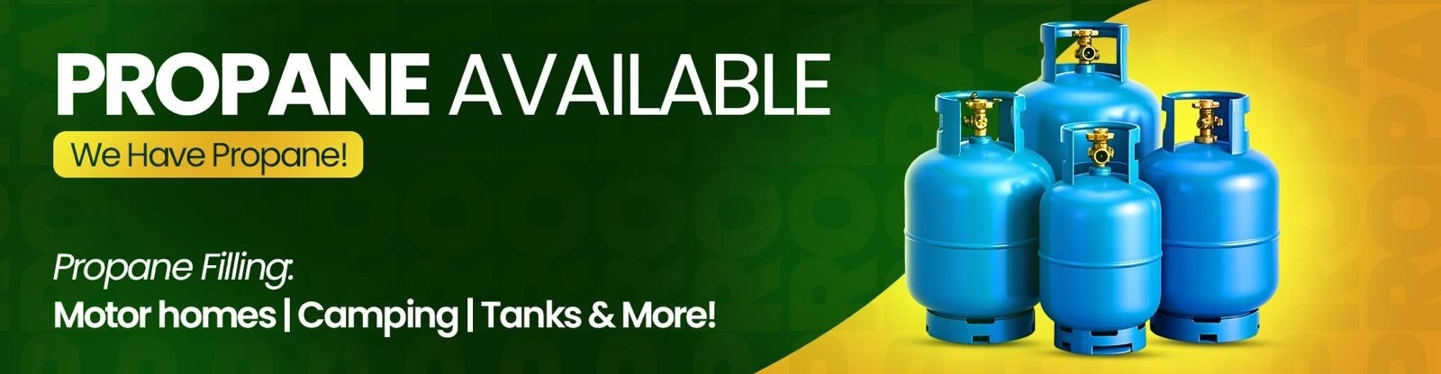 Propane available at Magnolia RV Resort: propane filling for motor homes, camping, tanks and more