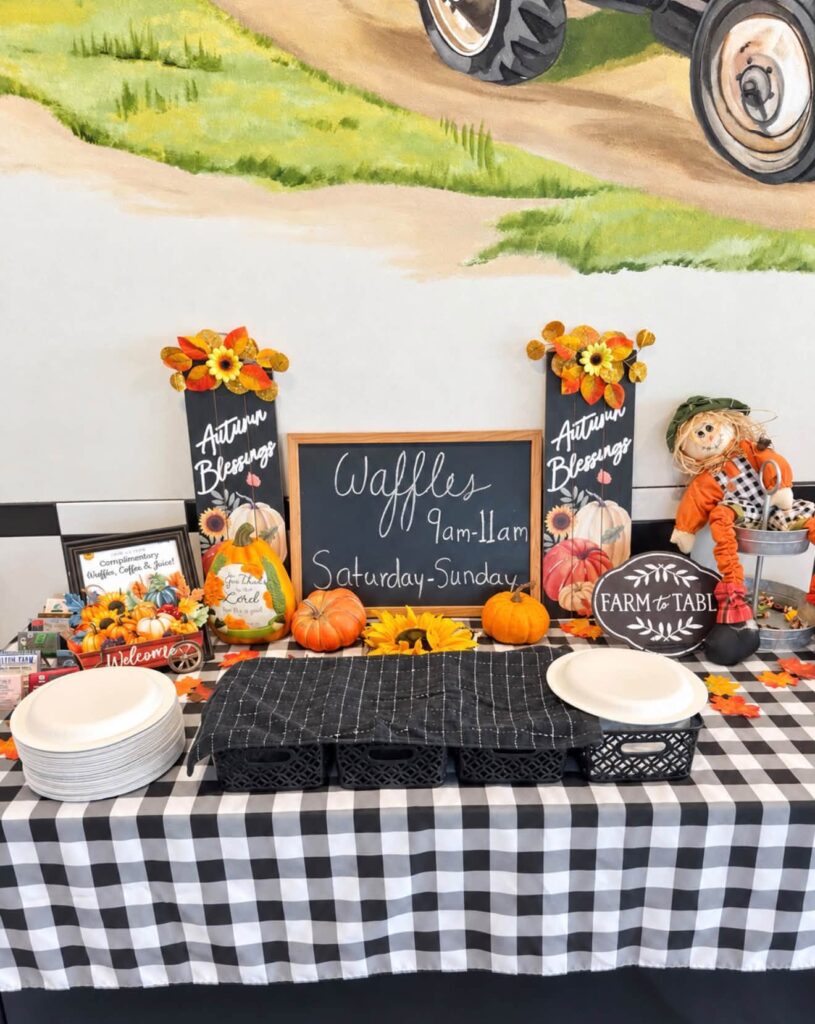 Weekend waffle bar at Magnolia RV Resort
